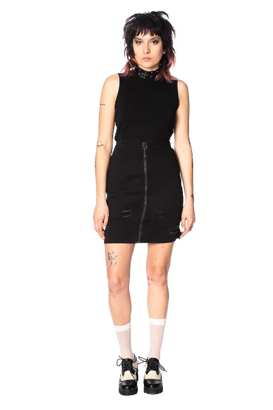 Banned Apparel - Trashed & Ragged Skirt casual skirt length