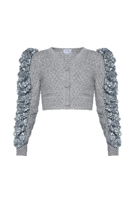 AQUA HAND KNITTED CARDIGAN Fitted Loose Oversized