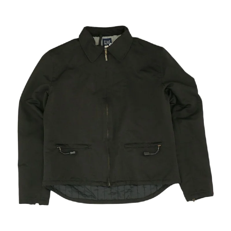 Black Solid Lightweight Jacket A-Line Jacket Boat Neck Shawl Collar