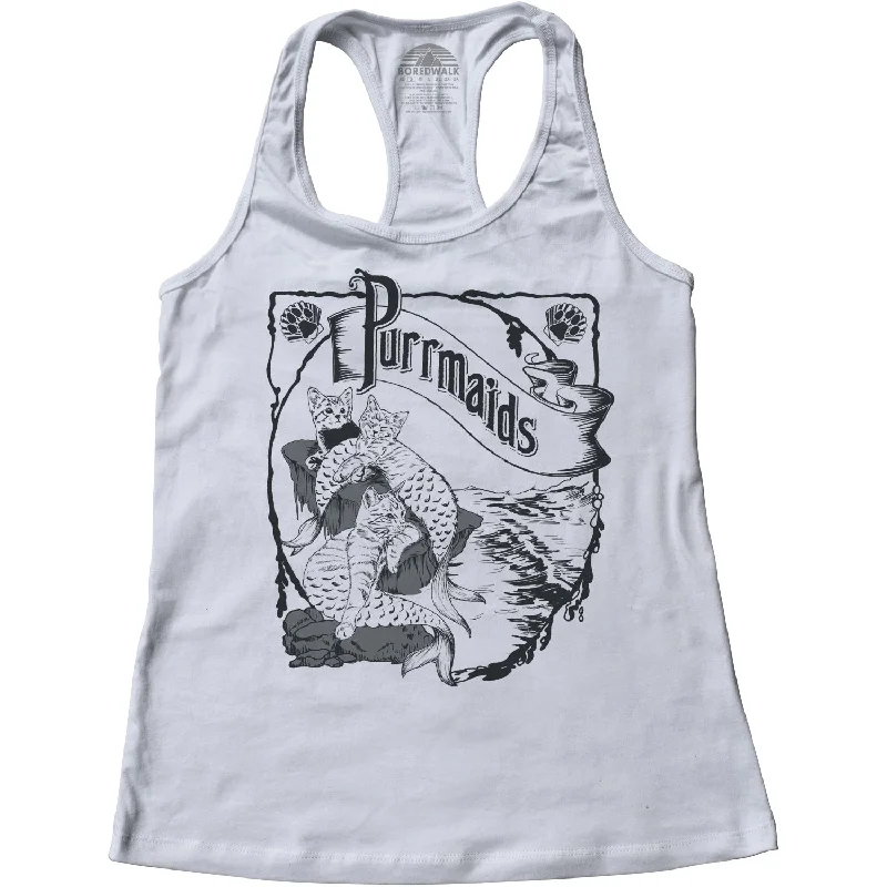 Women's Purrmaids Racerback Tank Top chic tank top
