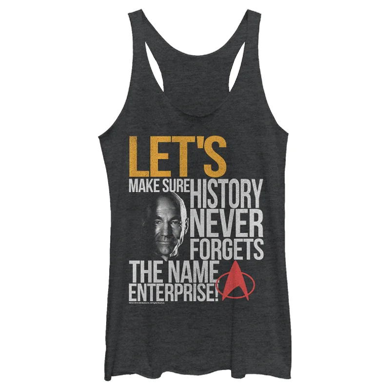 Women's Star Trek: The Next Generation Captain Picard History Never Forgets The Name Enterprise Racerback Tank Top basic tank top