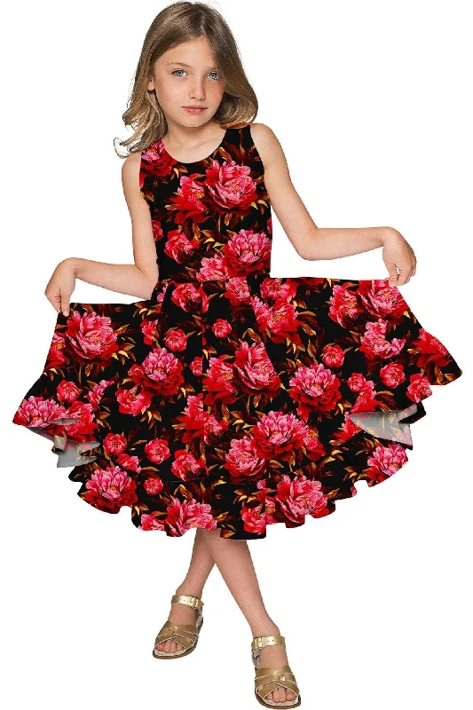 True Passion Vizcaya Fit & Flare Red Fancy Party Dress - Girls Tunics Brand named