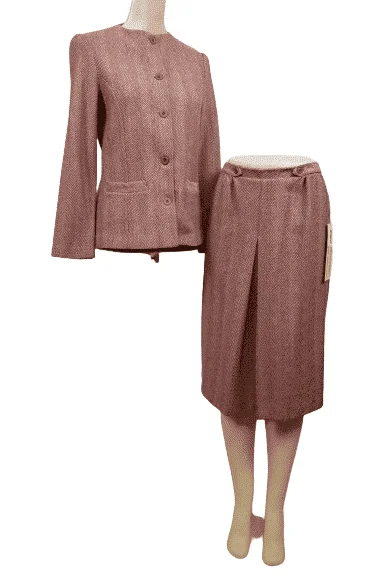 Fire Islander women's red 2pc skirt suit size 10 corduroy skirt textured