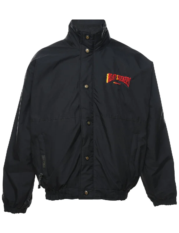 Black Embroidered Heat Seekers Jacket - L Fleece Jacket Down Jacket Feather Jacket