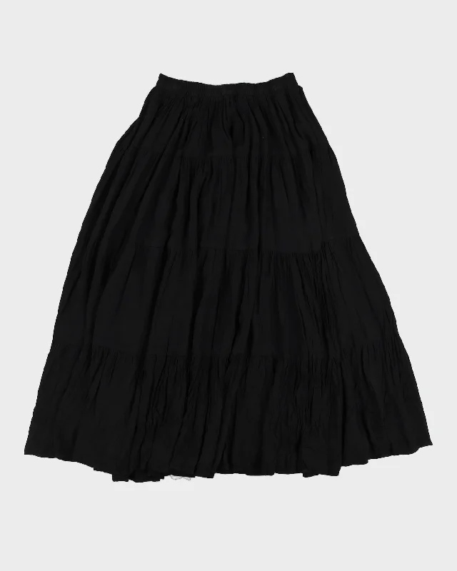 Vintage Circle T By Marilyn Lenox Panelled Flowy Black Skirt - L flowy skirt hem