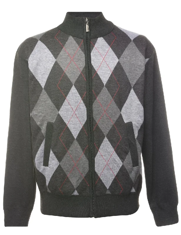Argyle Cardigan - M Cardigan Knitwear Sweater