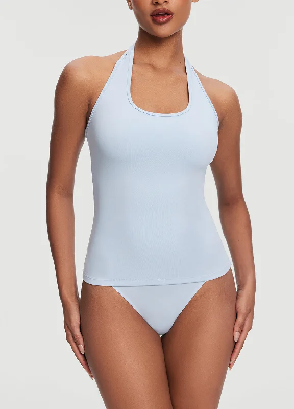 Halter Neck Tank Top turquoise tank top