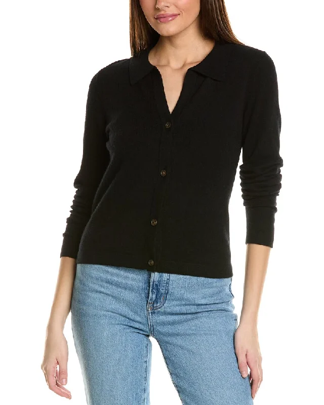 Amicale Cashmere Collared Dress Cashmere Cardigan Modern Contemporary chic