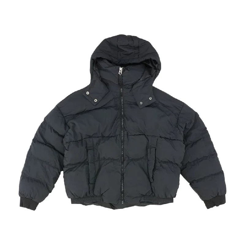 Black Solid Puffer Jacket Herringbone Jacket Houndstooth Jacket Plaid Jacket