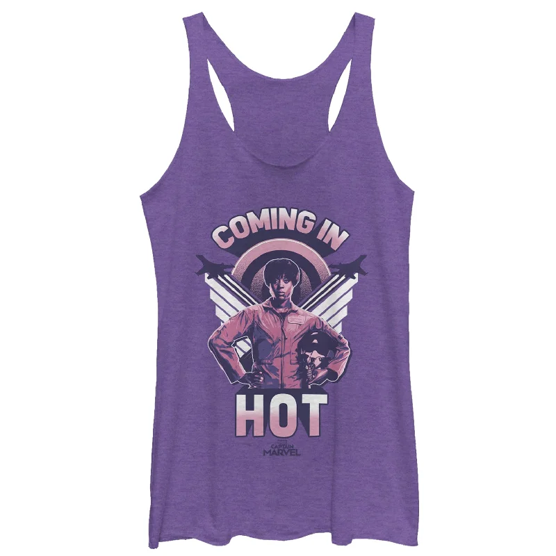 Women's Marvel Captain Marvel Maria Wings Racerback Tank Top mint tank top