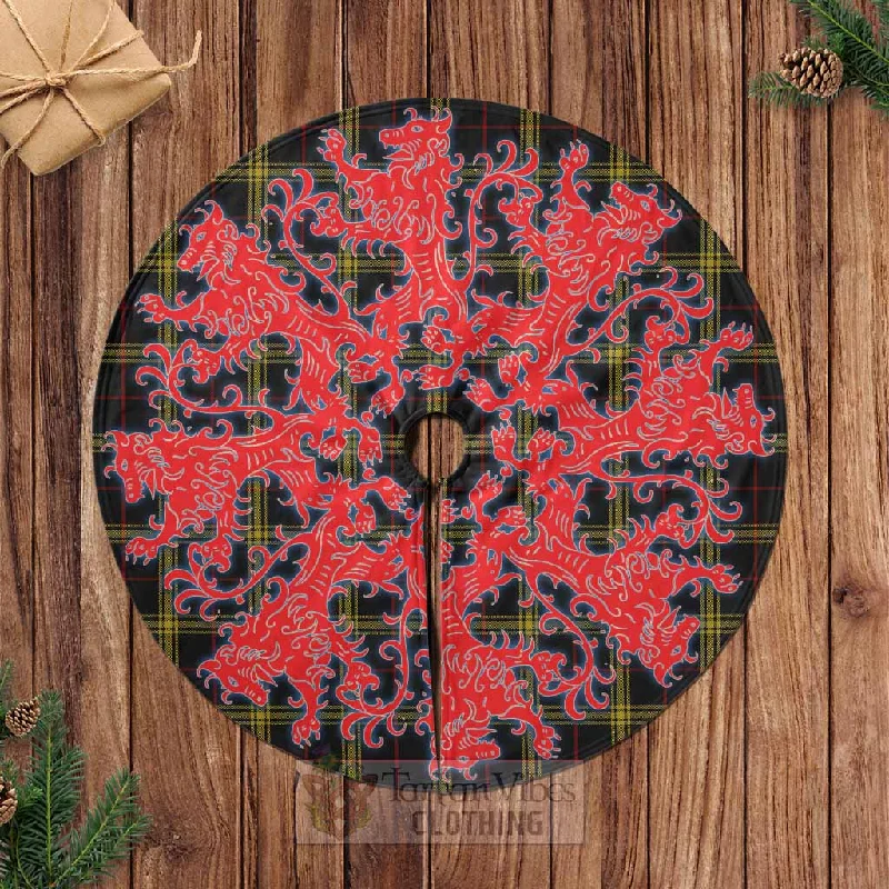 Gwynn Tartan Christmas Tree Skirt Lion Rampant Style ruffled skirt detail