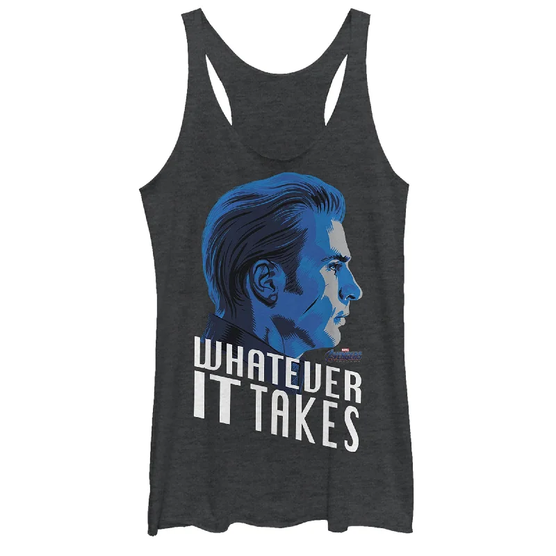 Women's Marvel Avengers: Endgame Whatever It Takes Captain America Racerback Tank Top glitter tank top