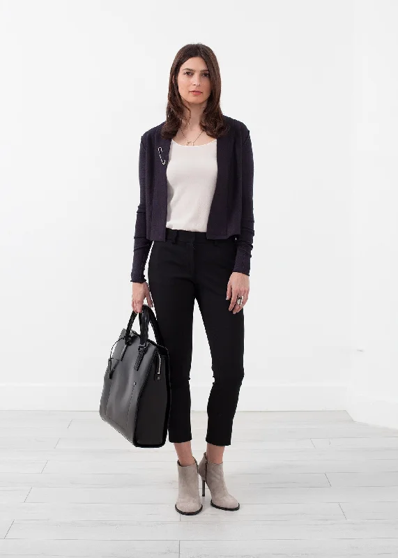 Cropped Shawl Cardigan Glossy Satin Silk