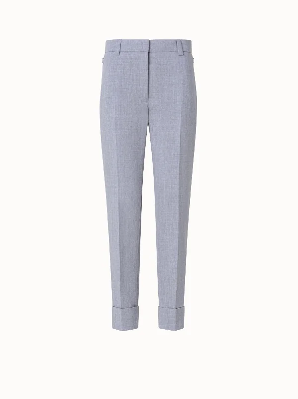 Cropped Tapered Wool Double-Face Pants Trendy Palazzo Pants