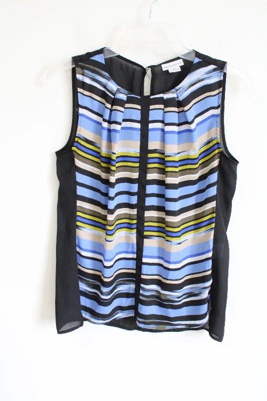 Liz Claiborne Multi-Colored Striped Tank | S lace back tank