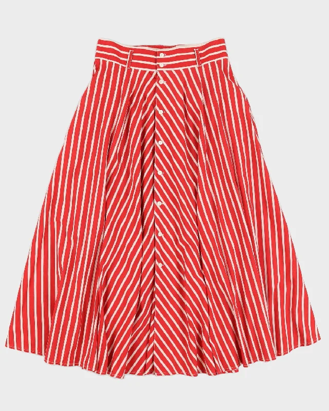 Ralph Lauren Country Red Striped Skirt - M boho skirt vibe