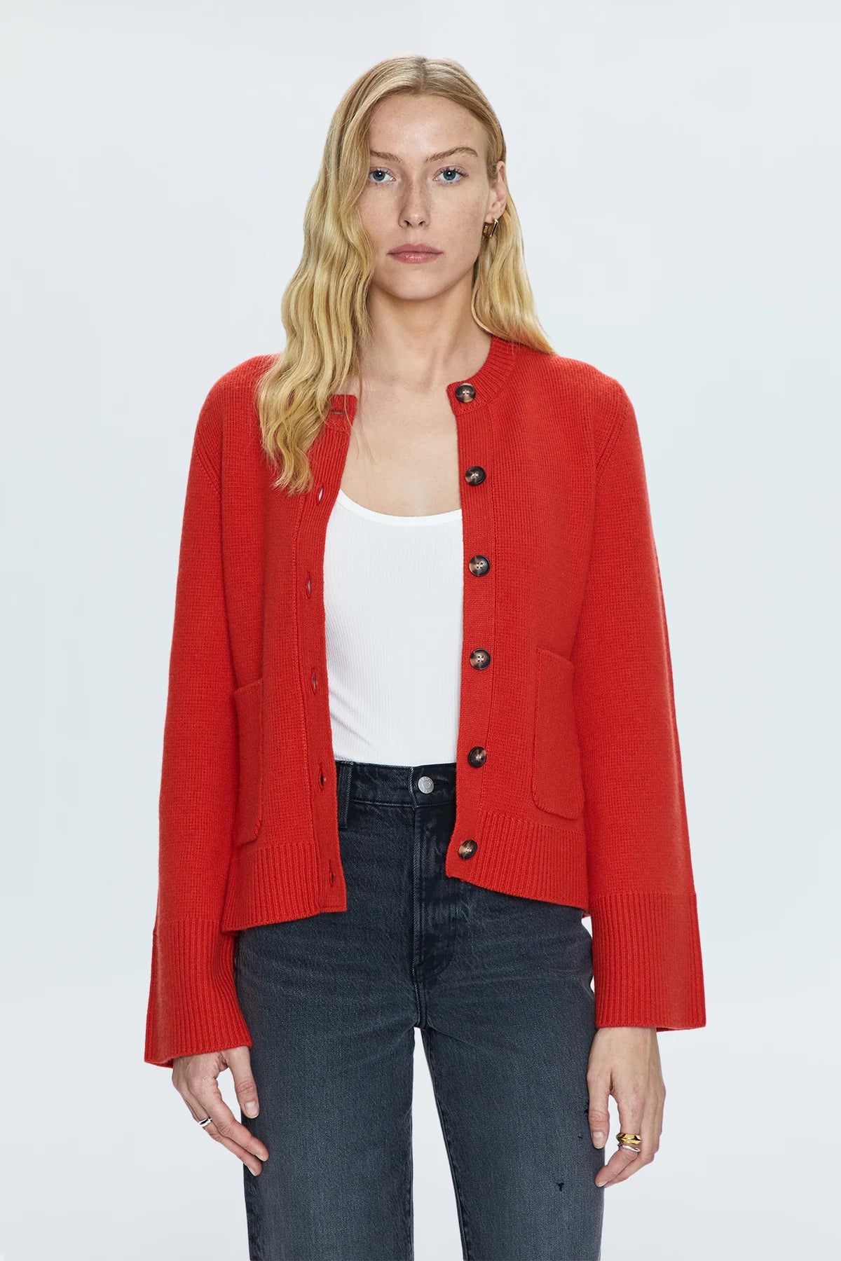 Dani Cardigan - Rouge Patchwork Embroidered Appliqued