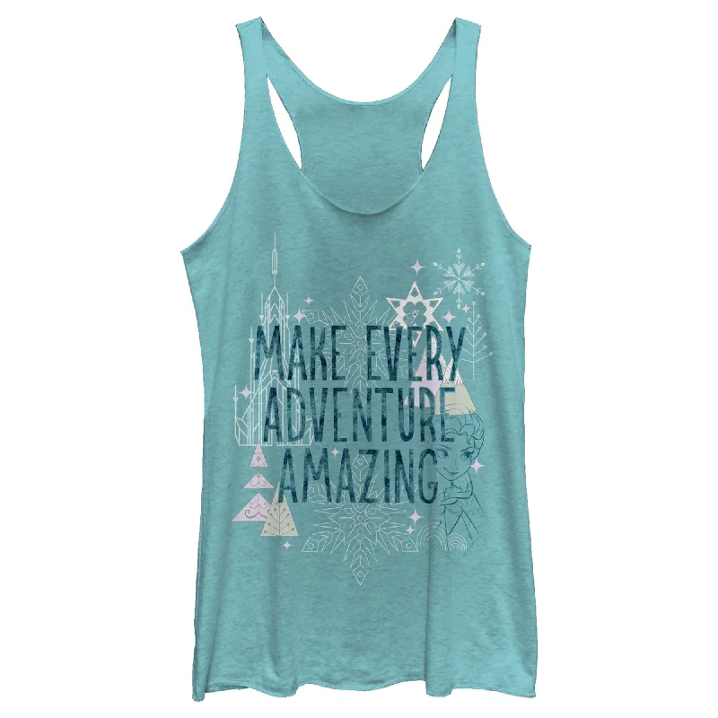 Women's Frozen Amazing Adventure Pattern Racerback Tank Top gold tank top