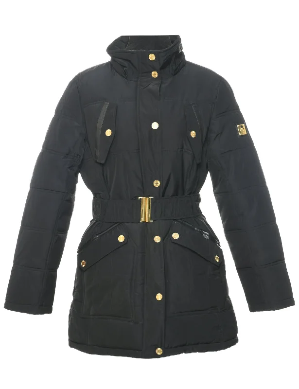 Black Puffer Jacket - M Knit Fabric Woven Fabric Fleece Fabric