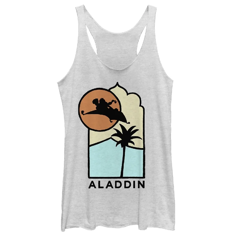 Women's Aladdin Block Carpet Ride Racerback Tank Top lemon yellow tank
