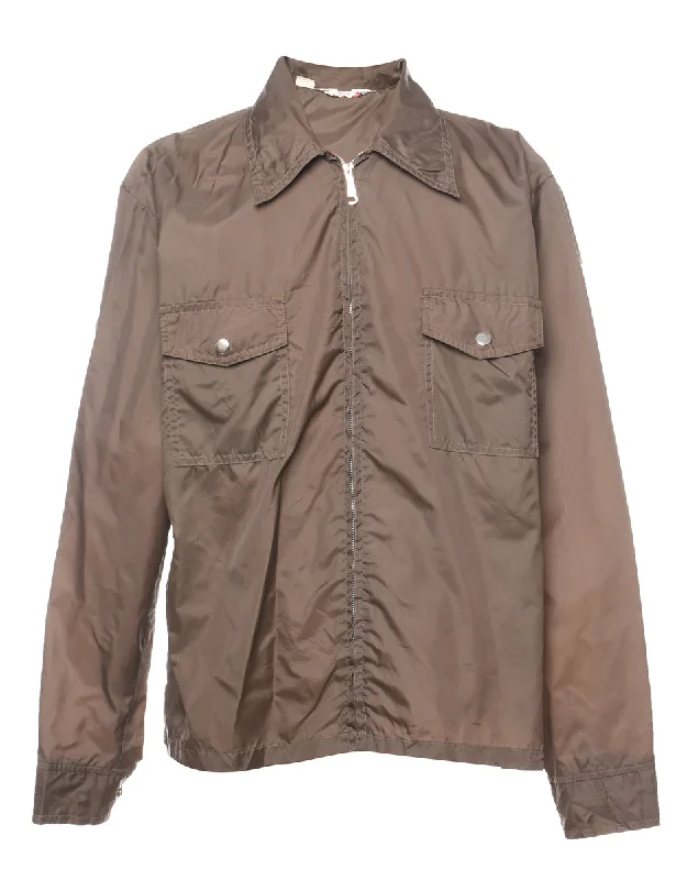 Brown 1980s Coach Jacket - M Satin Jacket Silk Jacket Chiffon Jacket