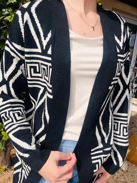 Grecy Diamond TP Cardigan Zippered Front Buttoned Front Snap Front