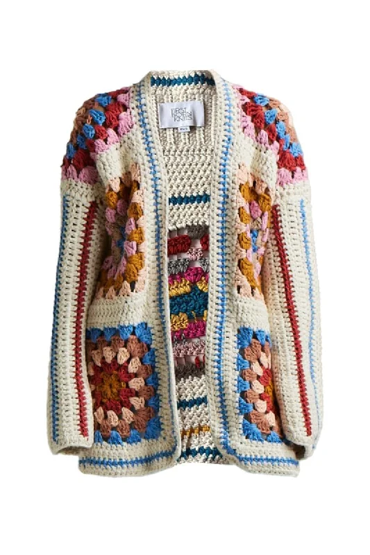 FARRAH HAND-CROCHET CARDIGAN Crew Neck V-Neck Turtle Neck