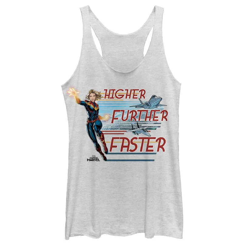 Women's Marvel Captain Marvel Higher Mantra Cartoon Racerback Tank Top basic tank top