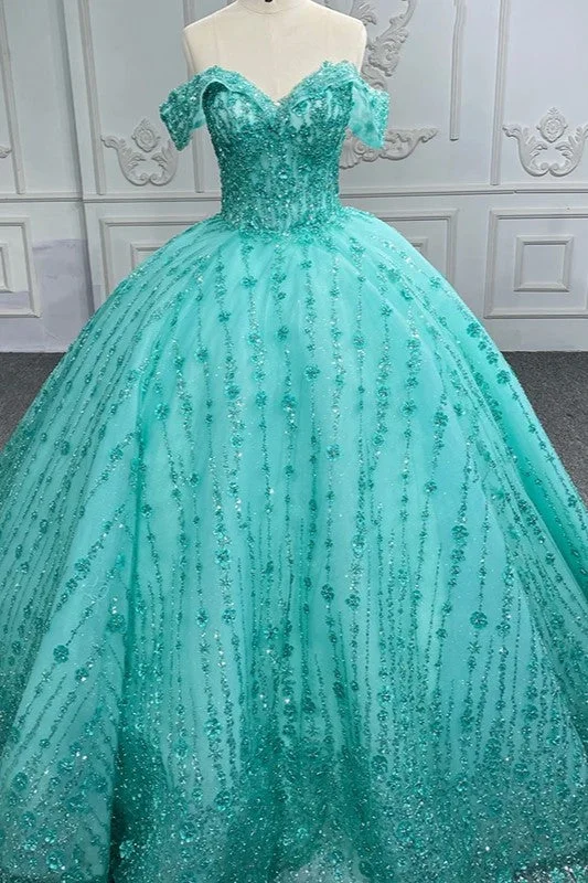 Quinceanera Dresses V-neck Sequined Evening Party Dresses Off-the-shoulder Tunics Luxurious high-end