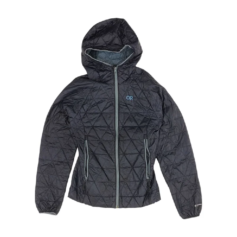 Navy Solid Ski Jacket Snapped Jacket Toggled Jacket Drawstring Jacket