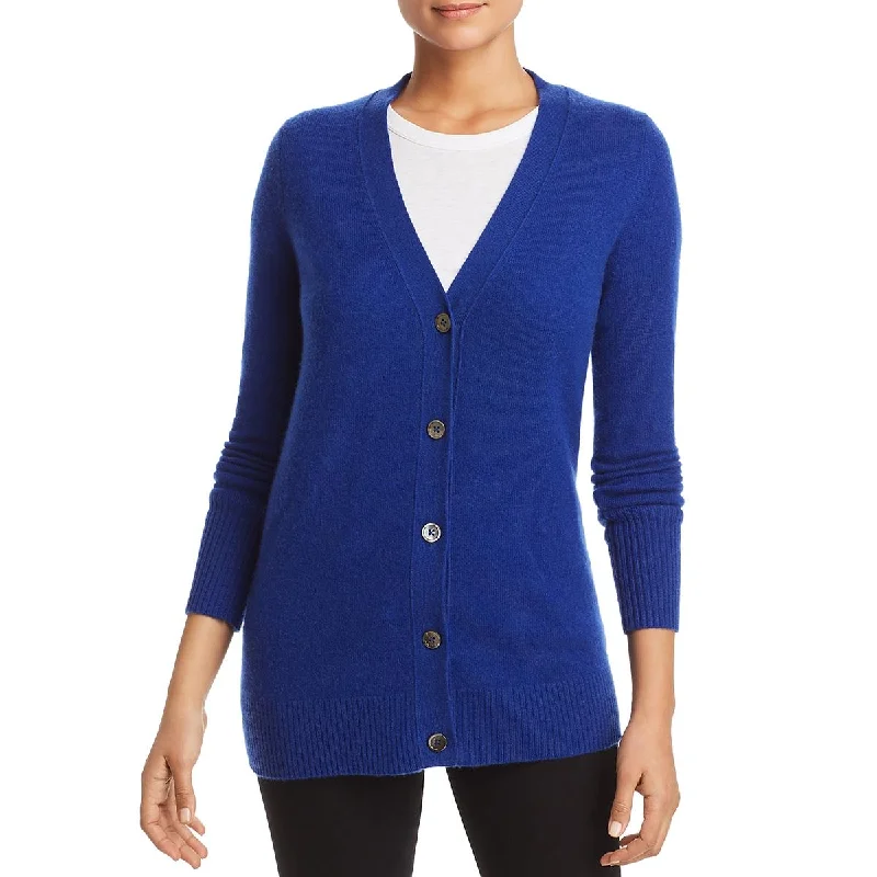 Private Label Womens Grandfather Cashmere V-Neck Cardigan Sweater Print Jacquard Patchwork