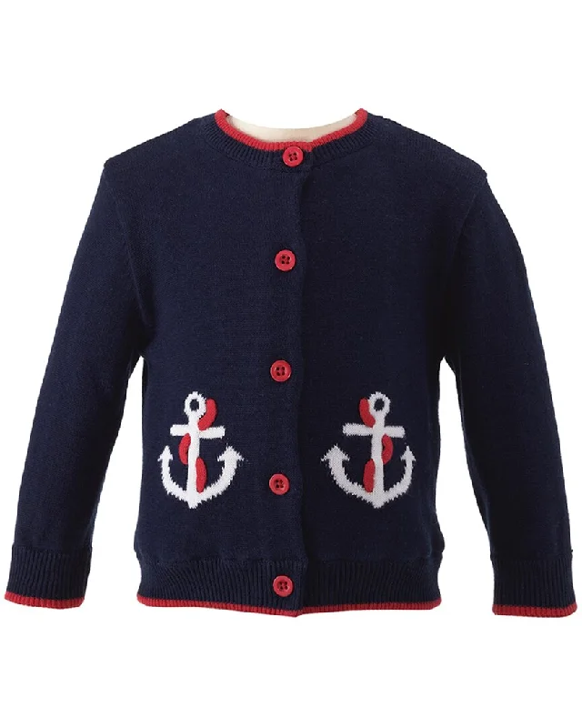 Rachel Riley Anchor Cardigan Fleece Cardigan Nylon Polyester