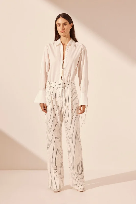 HARLEY PLEAT FRONT PANT Sleek Black Pants