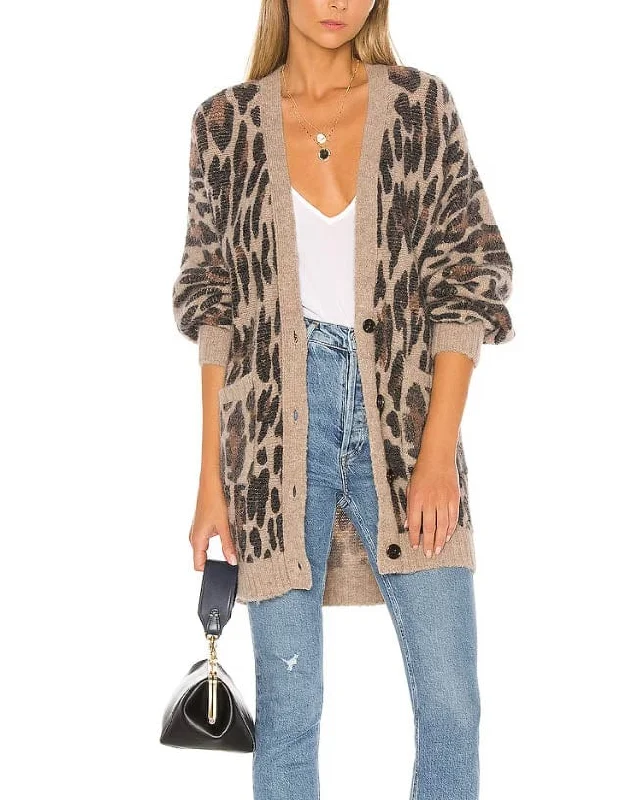 "Oslo" Leopard Cardigan Dress Herringbone Houndstooth Plaid