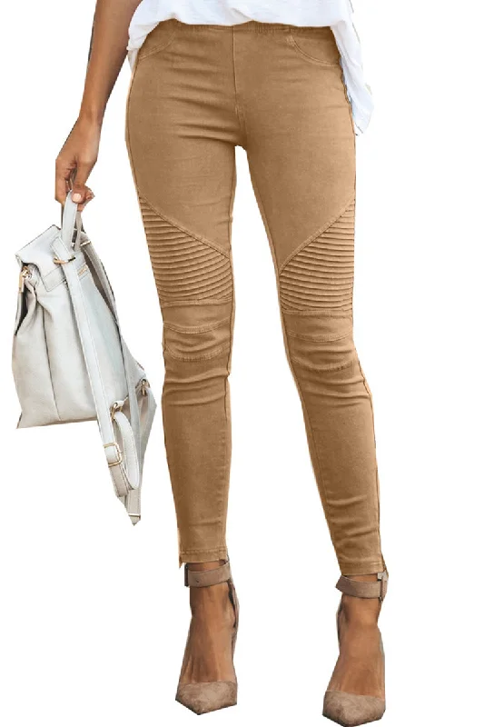 WOMEN'S SKINNY SLACKS COTTON BLEND HIGH WAIST BASIC SIMPLE CLASSIC STYLE CASUAL DAILY FULL LENGTH COMFORT SIMPLE PANTS Elegant Silk Pants