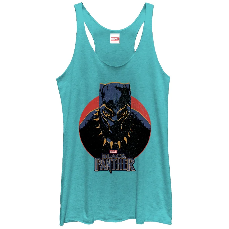 Women's Marvel Black Panther 2018 Retro Circle Racerback Tank Top workout tank top