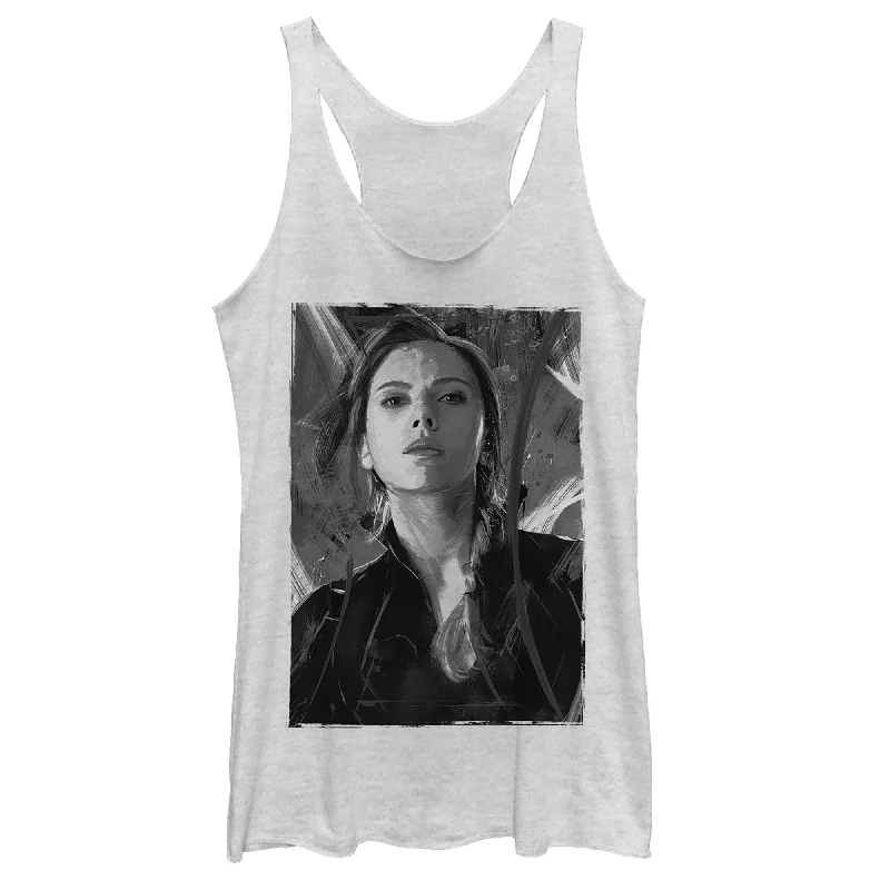 Women's Marvel Avengers: Endgame Black Widow Greyscale Racerback Tank Top turquoise tank top
