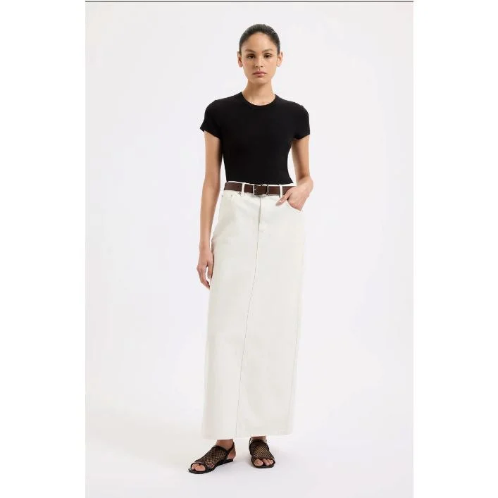 Nude Lucy Organic Denim Maxi Skirt - Ecru boho skirt vibe
