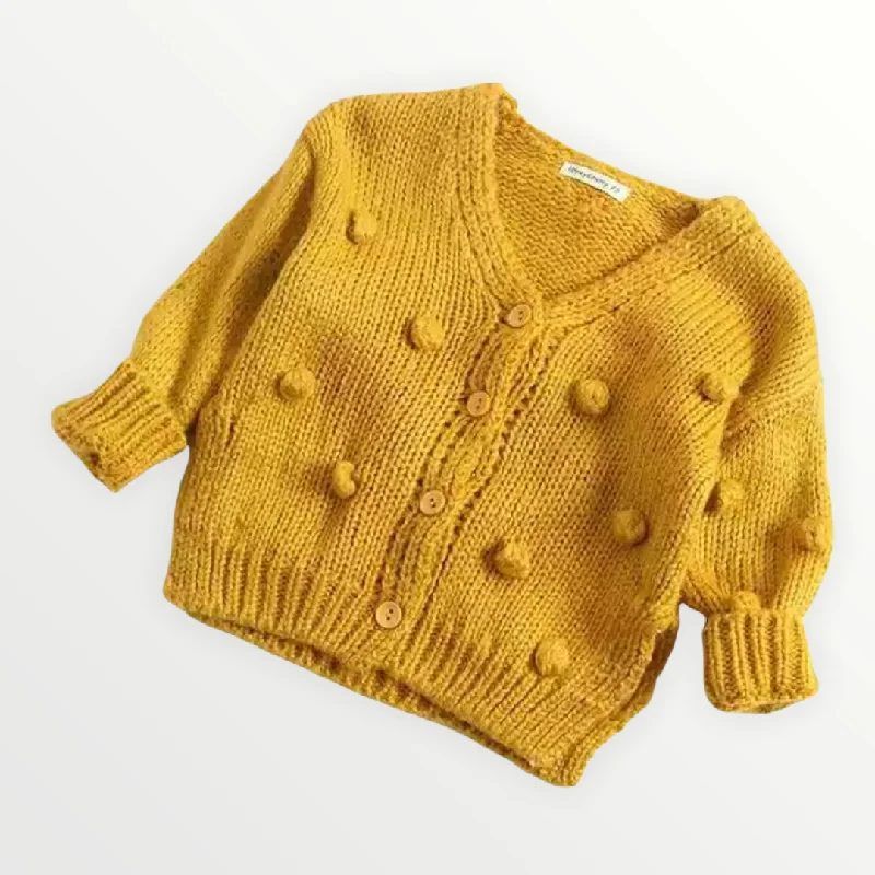 Popcorn Cardigan - Yellow Satin Fabric Silk Fabric Chiffon Fabric