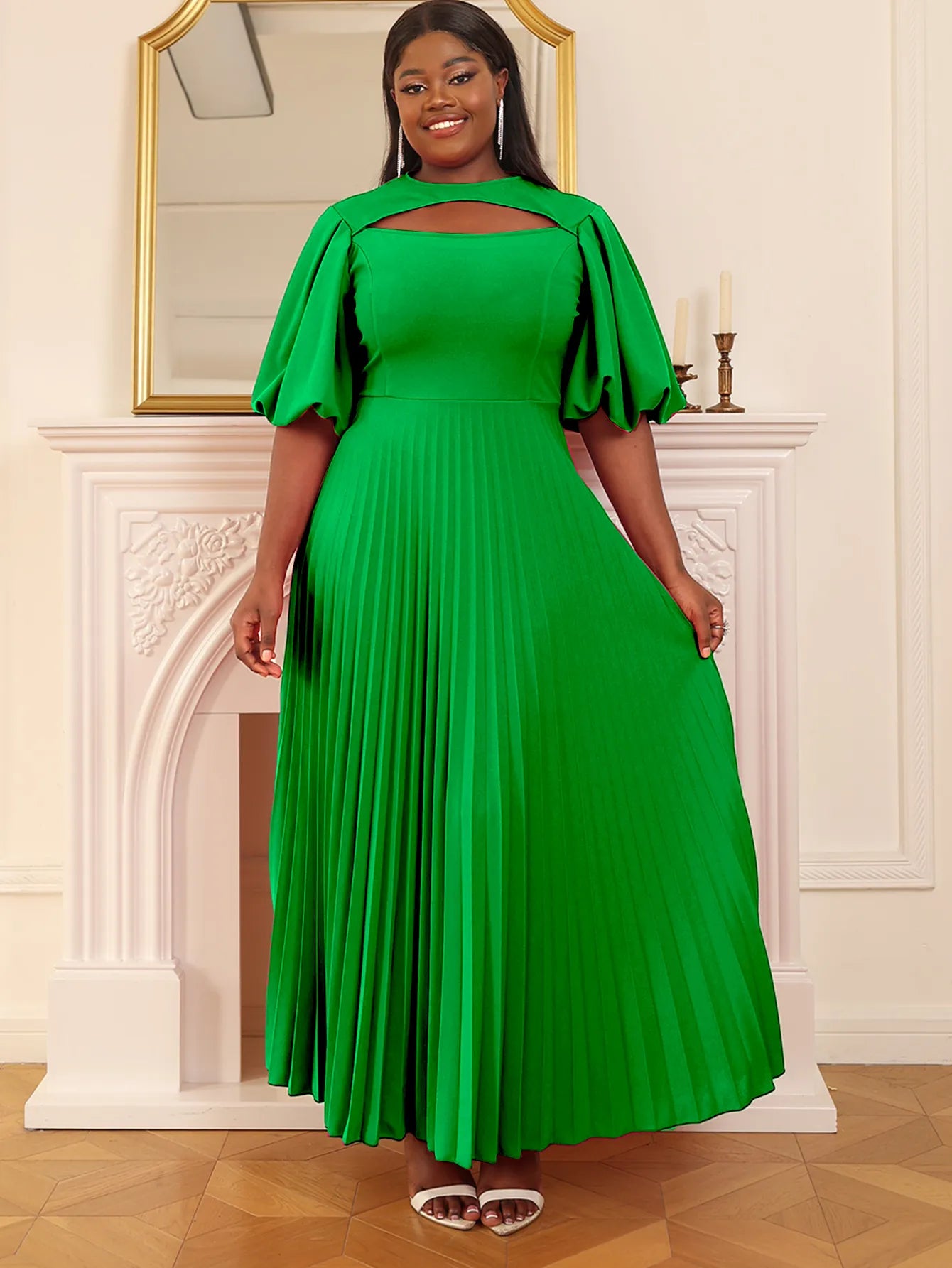 Hummingbird Party Dress - Green Tunics Stylish elegant