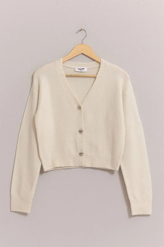 Heart Button Cardigan Long Cardigan Short Cardigan Medium Cardigan