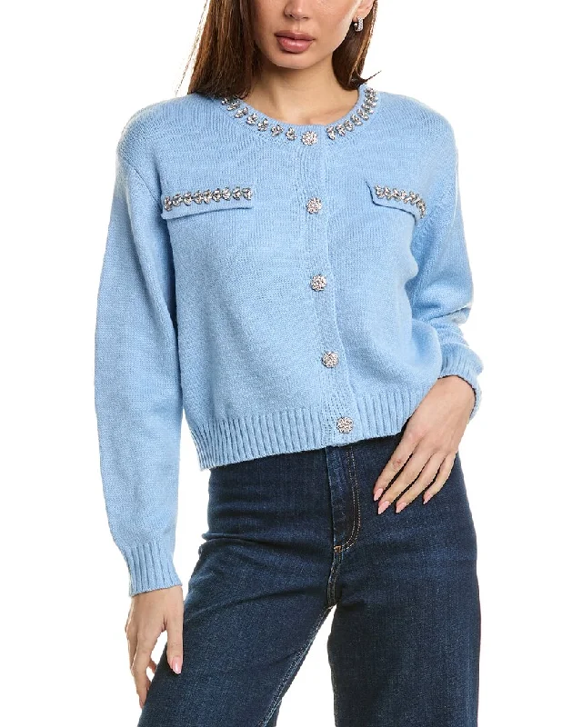 ANNA KAY Bridget Cashmere-Blend Cardigan Terry Blend Velvet Blend Canvas Blend