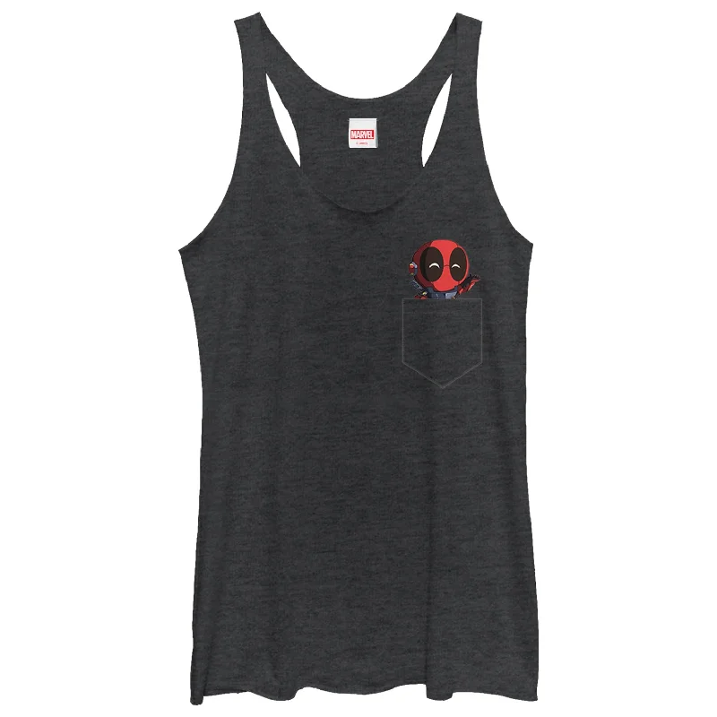 Women's Marvel Deadpool Mini Pocket Friend Racerback Tank Top low neck tank
