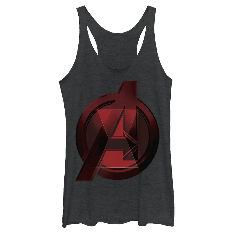 Women's Marvel Black Widow Avenger Symbol Racerback Tank Top peekaboo tank top