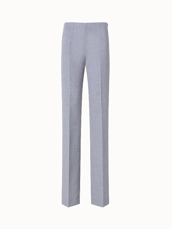 Straight Wool Double-Face Pants Trendy Printed Pants