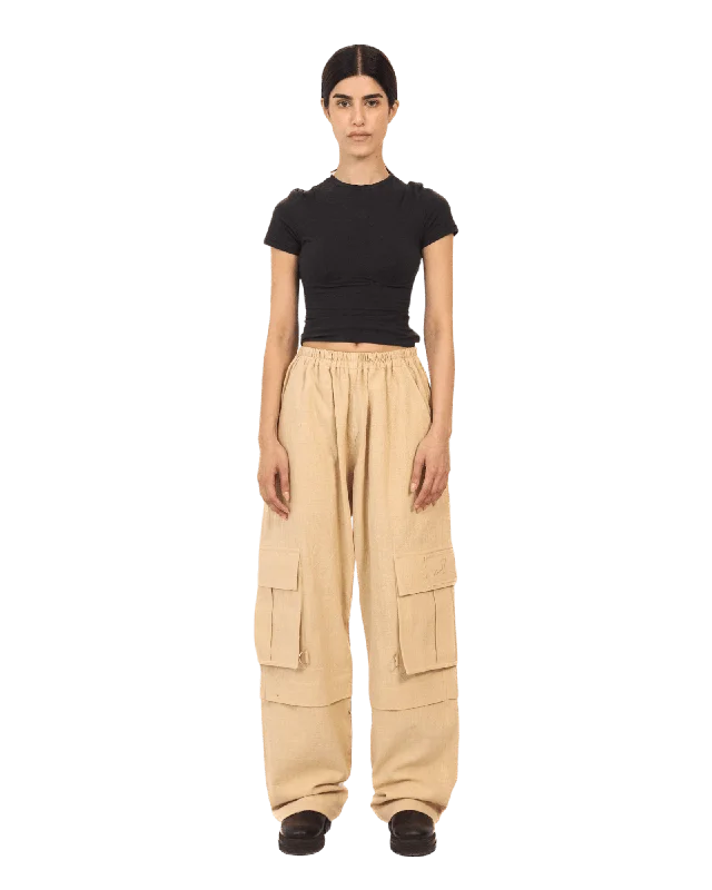 KHAKI KHADDAR CARGO PANTS Chic Slim Fit Pants