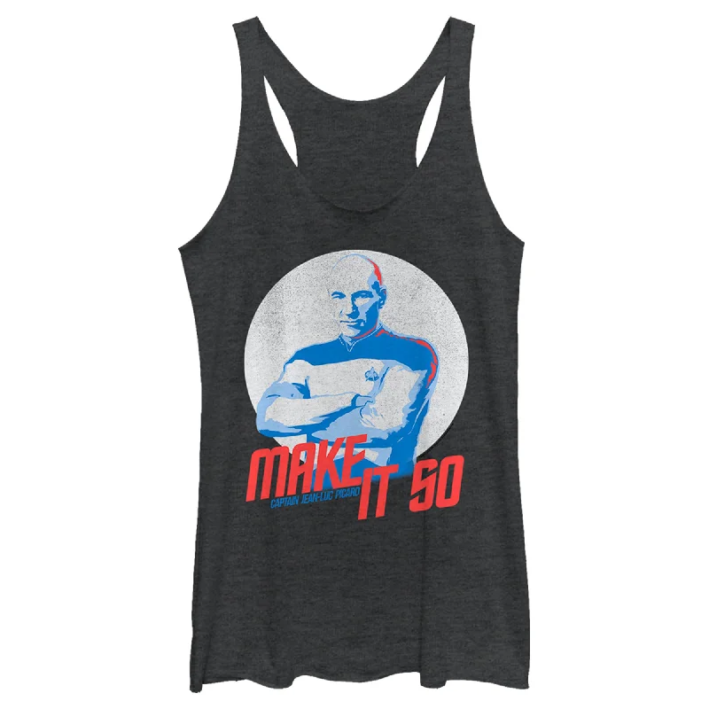 Women's Star Trek: The Next Generation Captain Jean Luc Picard Make It So Racerback Tank Top layering tank top