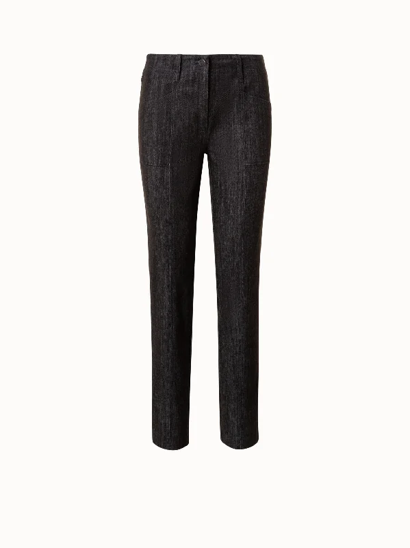 Slim Cotton Denim Stretch Pants Formal Dress Pants