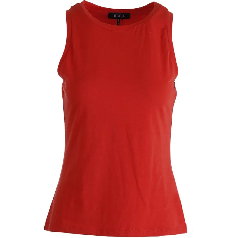 Energie Womens Juniors Cotton Jewel Neck Tank Top black tank top