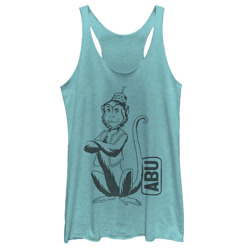 Women's Aladdin Cartoon Abu Profile Racerback Tank Top off shoulder tank